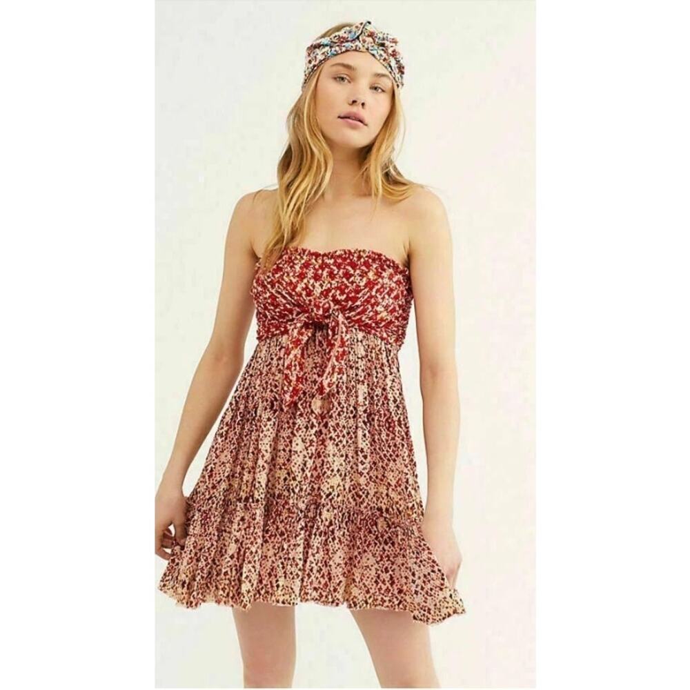 NWT Free People One Bali Nights Printed Mini Dress